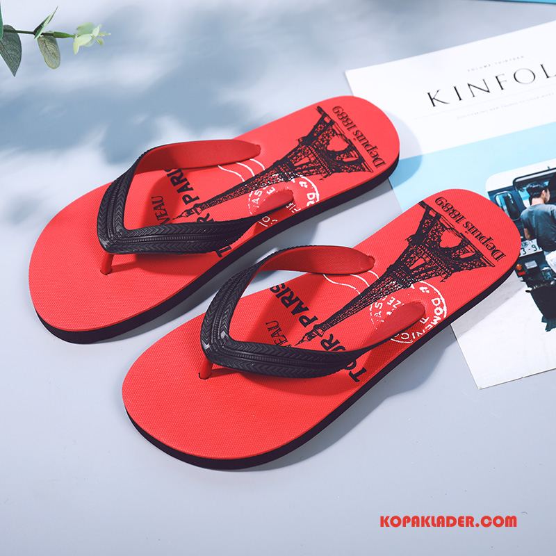 Herr Flip-flops Online Tofflor Utomhus Sandaler Allt Matchar Flip Flops Röd