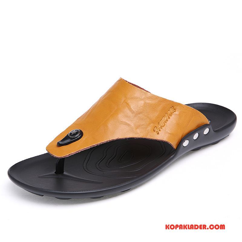 Herr Flip-flops Rabatt 2018 Män Sandaler Flip Flops Skor Brun