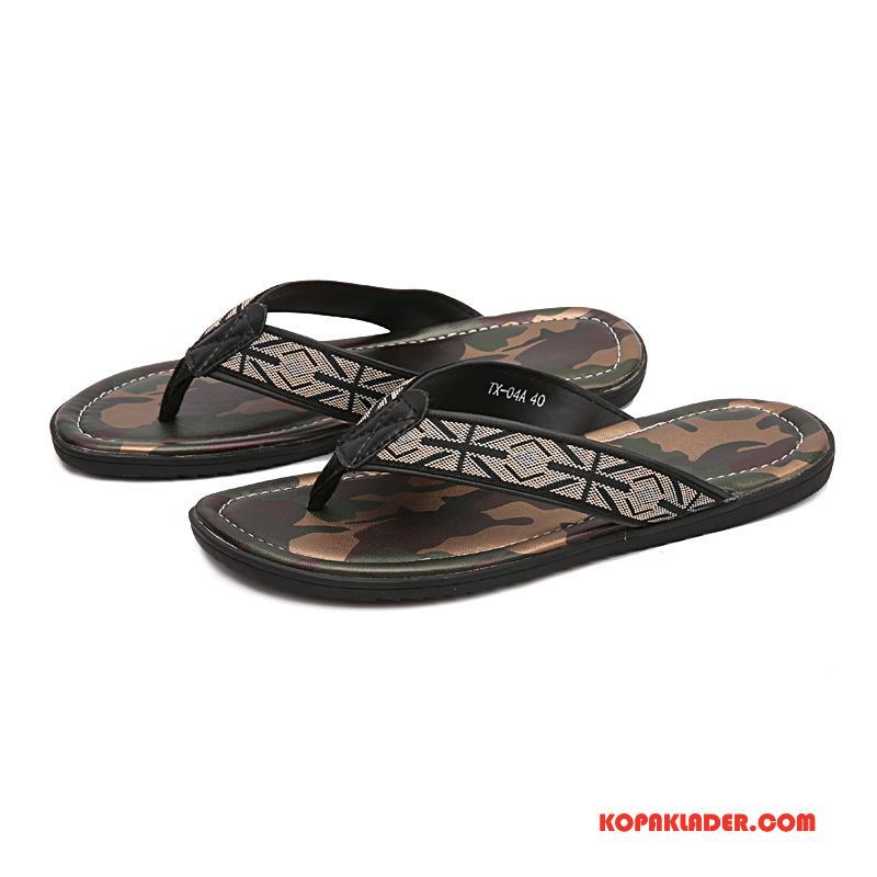 Herr Flip-flops Rea Sommar Bra Försäljning Andningsbar Män Vår Camouflage Grön