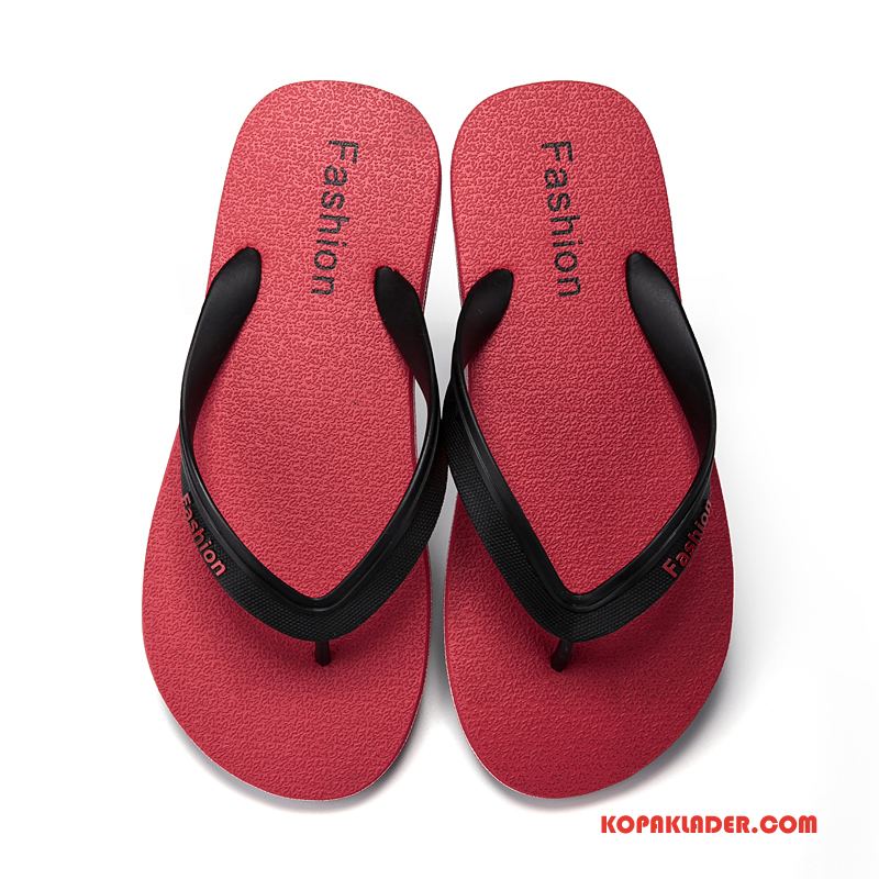 Herr Flip-flops Rea Sommar Utomhus Tofflor Trend Män Röd