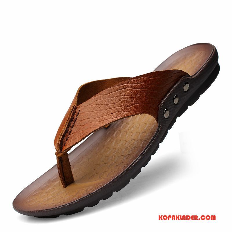 Herr Flip-flops Rea Stranden Casual Skor Sandaler Män Brun