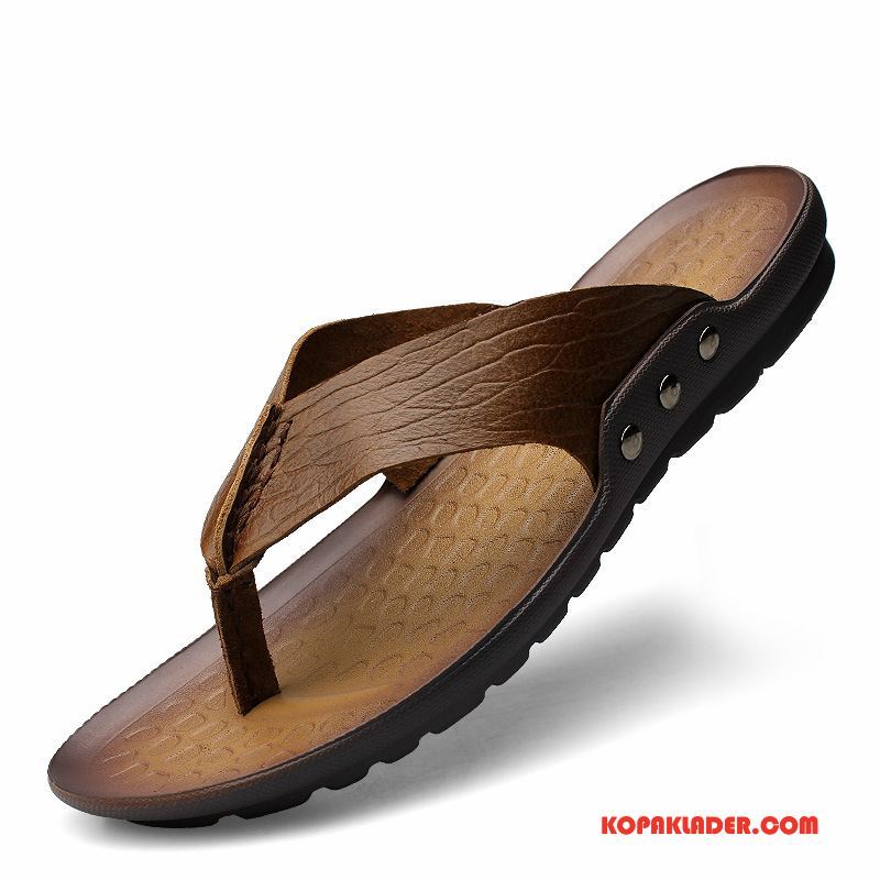 Herr Flip-flops Rea Stranden Casual Skor Sandaler Män Brun