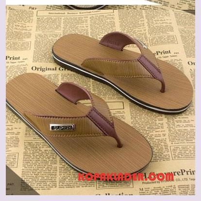 Herr Flip-flops Till Salu Platta Tofflor Skor Glidskydds Trend Khaki