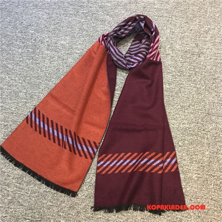 Herr Halsdukar Scarves Billig Förtjockning Vinter Silke Män Business Marinblå