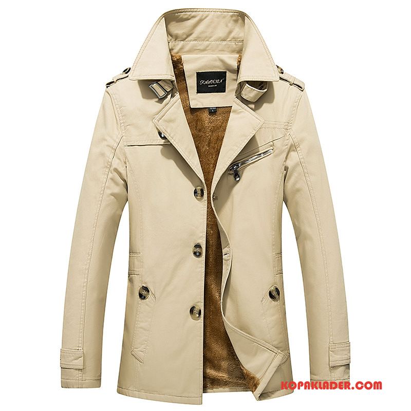 Herr Jackor Till Salu Slim Fit Höst Trenchcoat Tjock Stora Storlekar Khaki