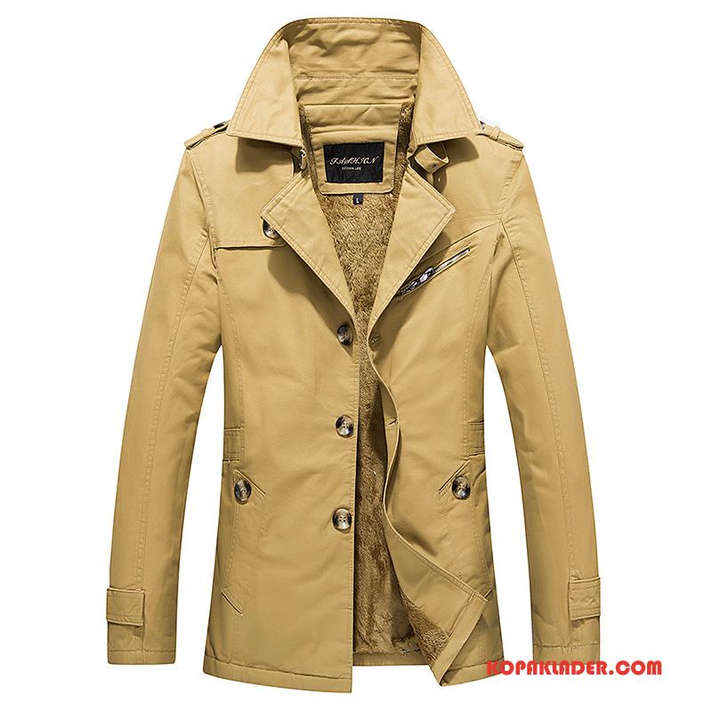 Herr Jackor Till Salu Slim Fit Höst Trenchcoat Tjock Stora Storlekar Khaki