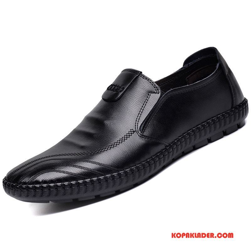 Herr Mockasiner Billigt Slip On Loafers Skor Mjuka Casual Svart