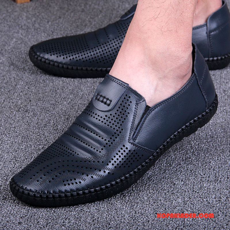 Herr Mockasiner Billigt Slip On Loafers Skor Mjuka Casual Svart