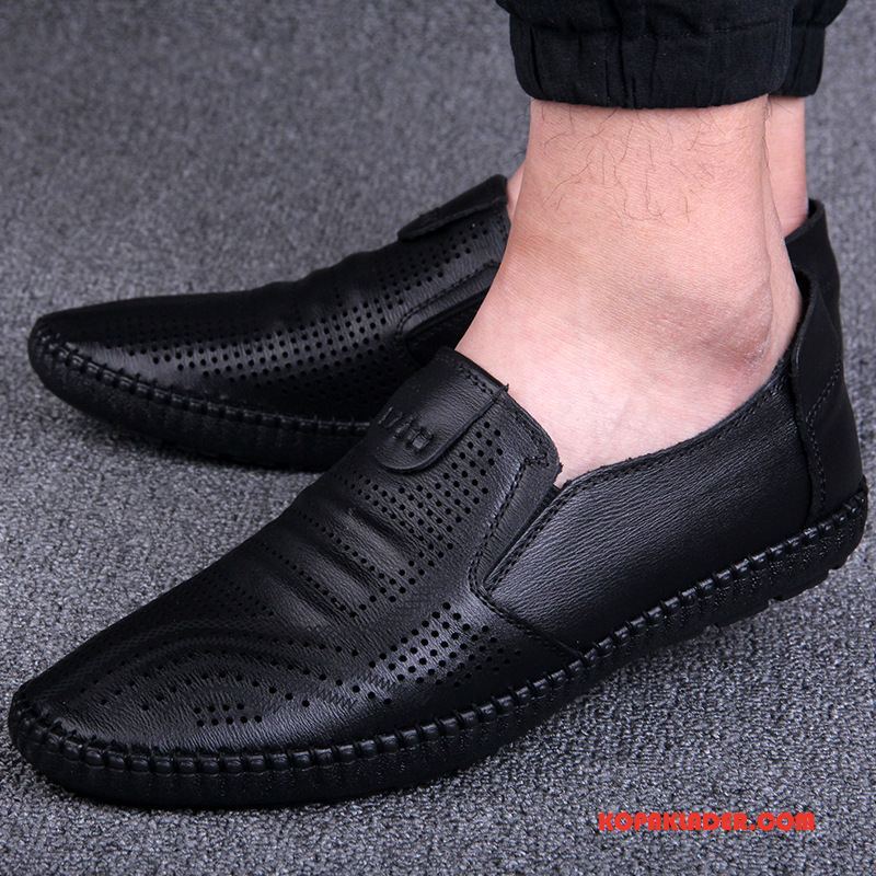 Herr Mockasiner Billigt Slip On Loafers Skor Mjuka Casual Svart