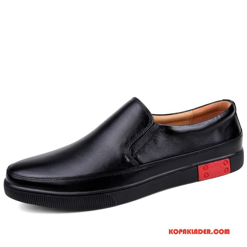 Herr Mockasiner Billigt Sommar Business Loafers Läderskor Mode Svart
