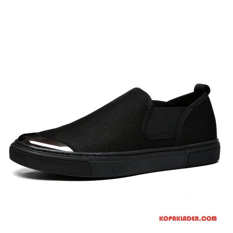 Herr Mockasiner Butik Casual Trend Tygskor Slip On Skateboard Skor Svart