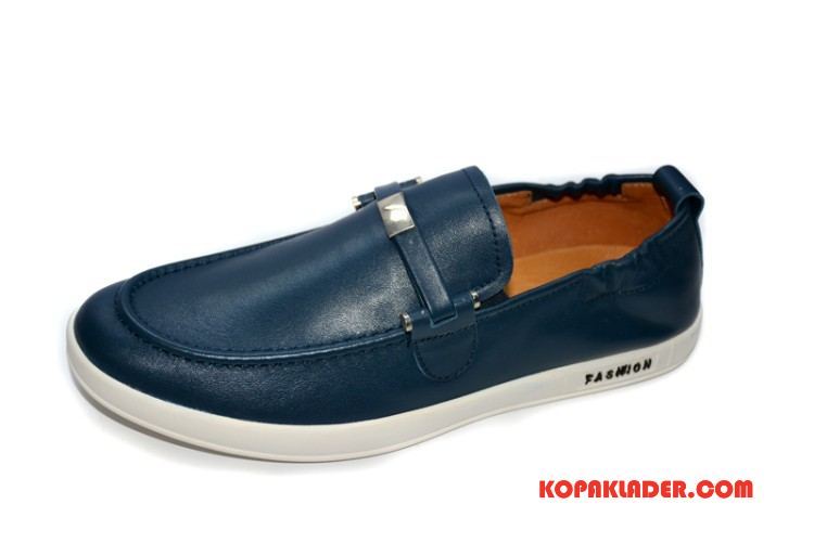 Herr Mockasiner Butik Läderskor Låga Skor British Casual Loafers Blå