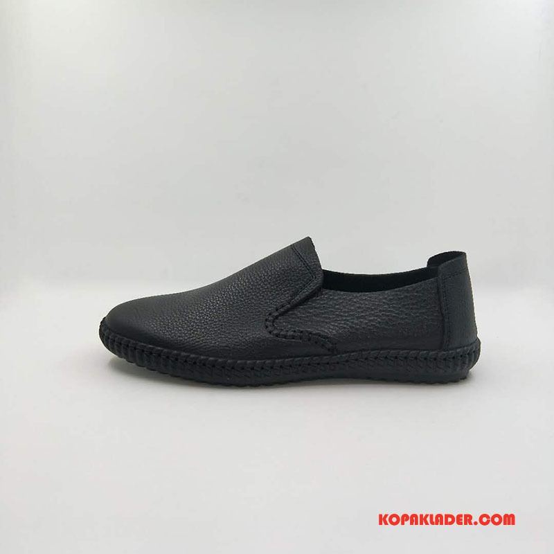 Herr Mockasiner Köpa 2018 Läderskor British Vintage Slip On Brun