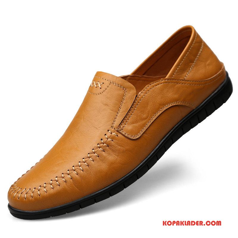 Herr Mockasiner Köpa Män Casual Läder Loafer Slip On Svart