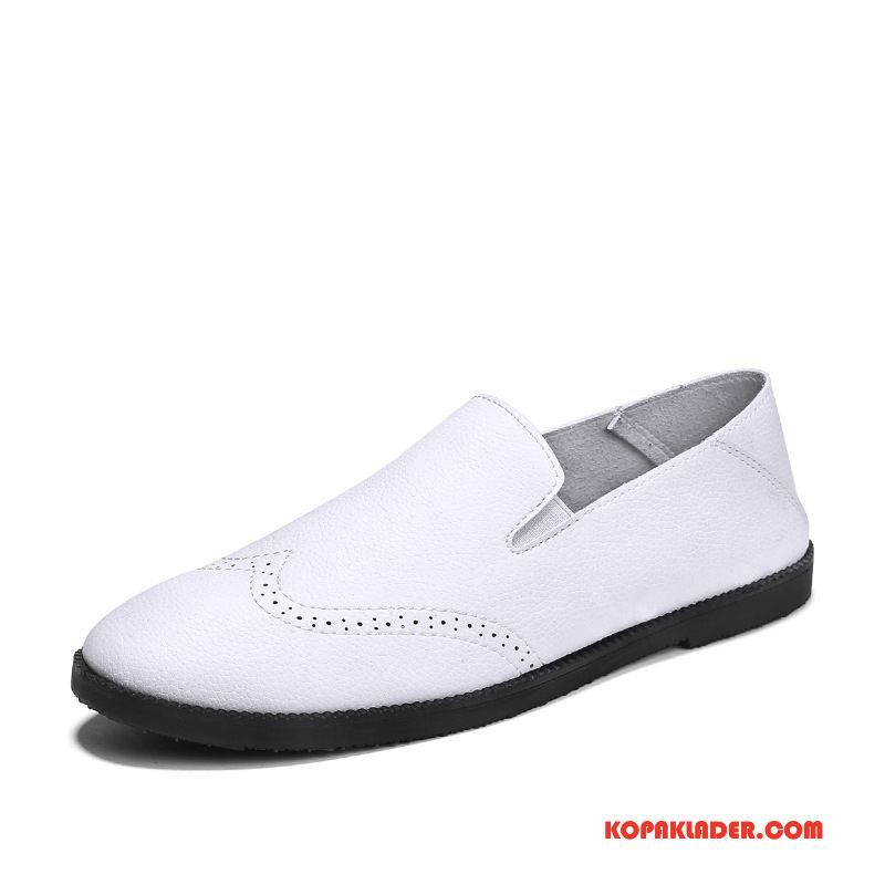 Herr Mockasiner Till Salu Casual British Läderskor Slip On Loafers Röd