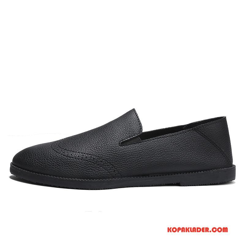 Herr Mockasiner Till Salu Casual British Läderskor Slip On Loafers Röd