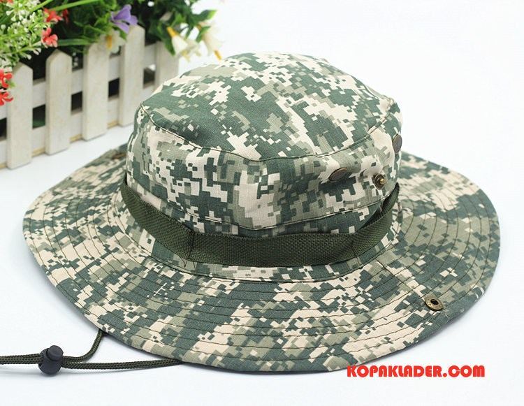 Herr Mössor Hattar Köpa Solhatt Sommar Fiskehatt Män Stor Camouflage Army Grön