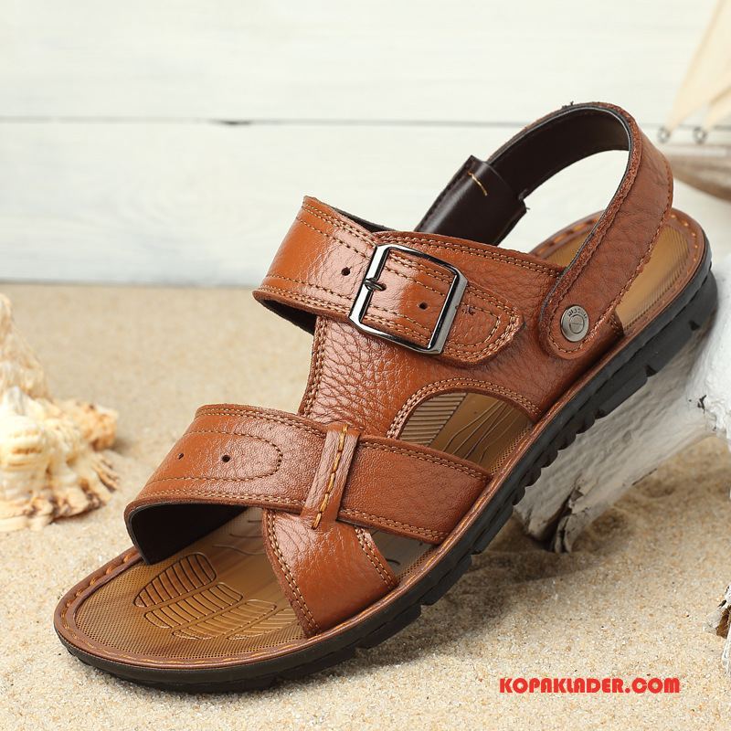 Herr Sandaler Rea Stranden Casual Skor Sommar Tofflor Brun