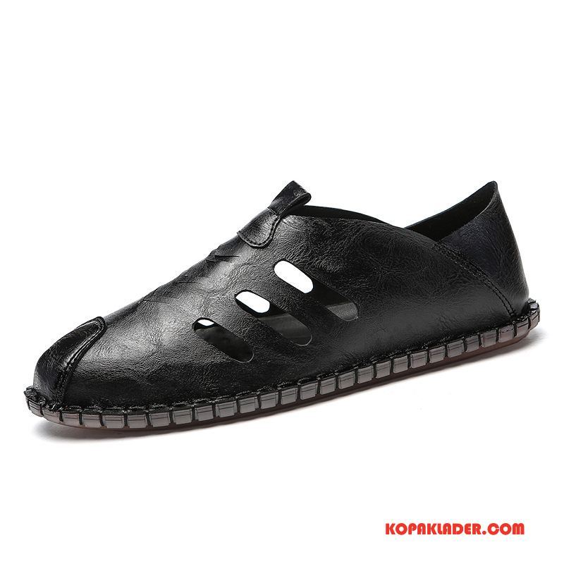 Herr Sandaler Rea Trend Andningsbar Sommar Slip On Skor Svart