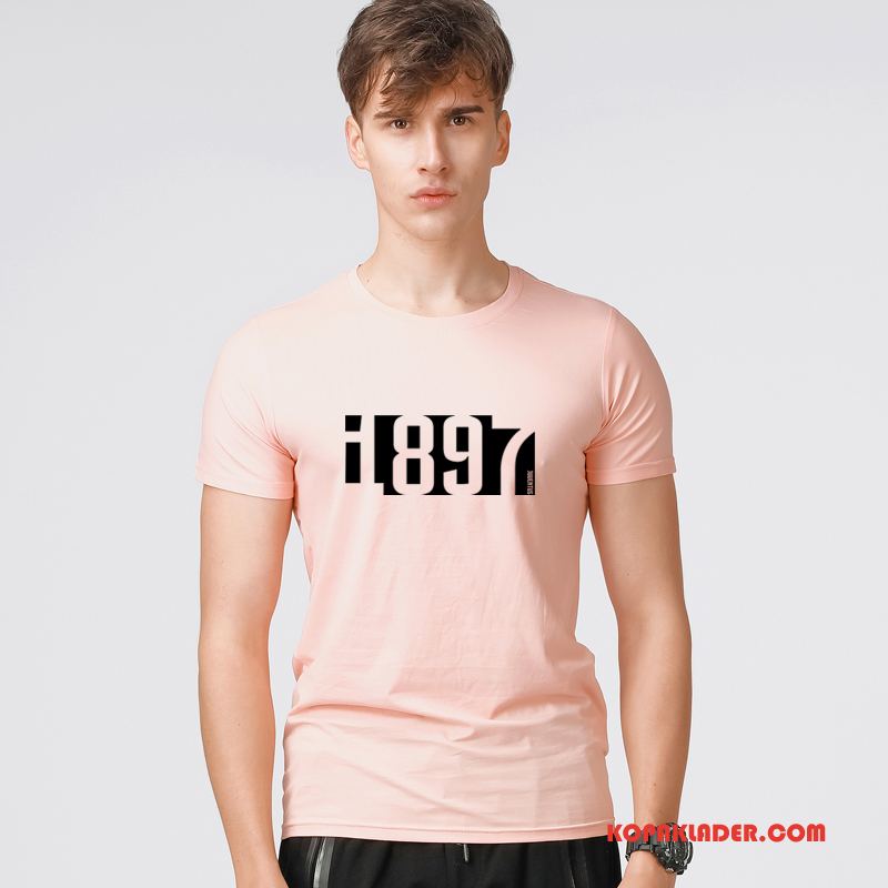 Herr T-shirts Billig Män Ärm Vår Mode Kortärmad Vit