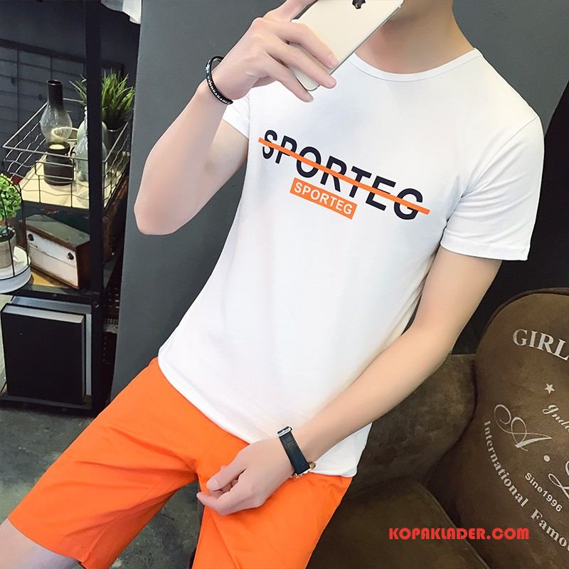 Herr T-shirts Billiga Shorts Ny Sport 2018 Casual Vit