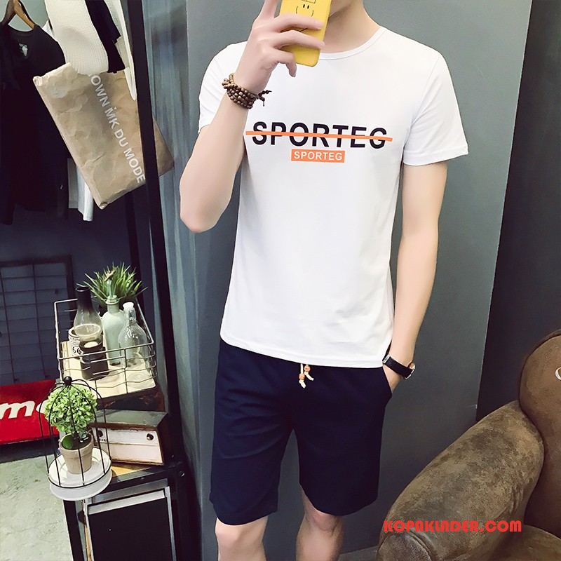 Herr T-shirts Billiga Shorts Ny Sport 2018 Casual Vit