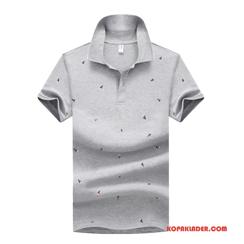 Herr T-shirts Billigt Halv Ärm Sommar Casual Business Polo Mörkblå