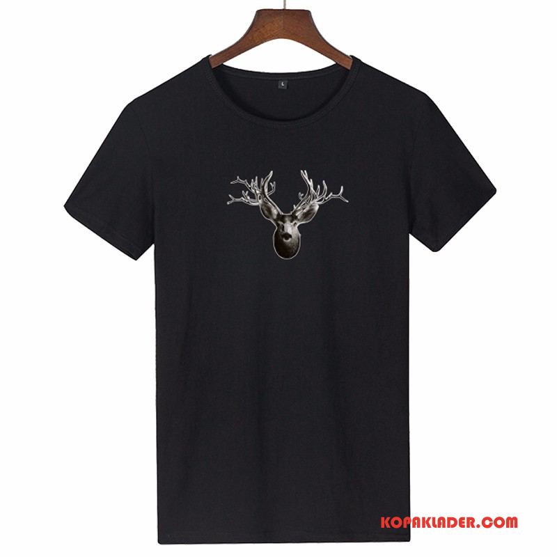 Herr T-shirts Butik Tryck Trend Sommar Rund Hals 2018 Svart