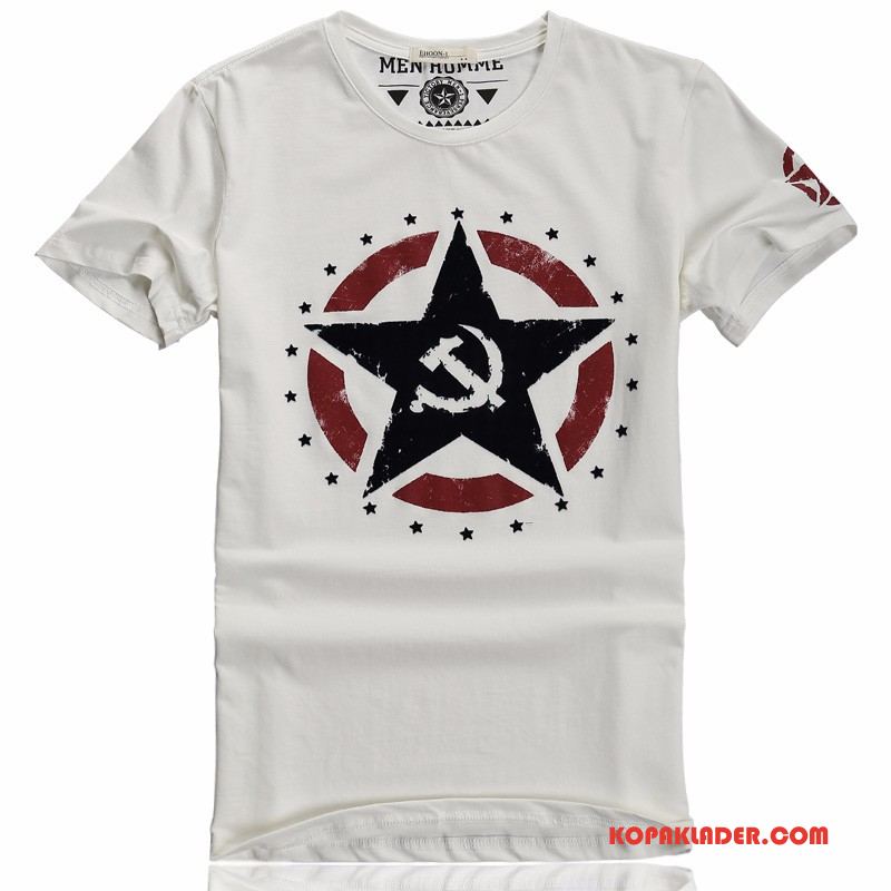 Herr T-shirts Köpa Mode Sommar Kortärmad Casual Män Army Grön