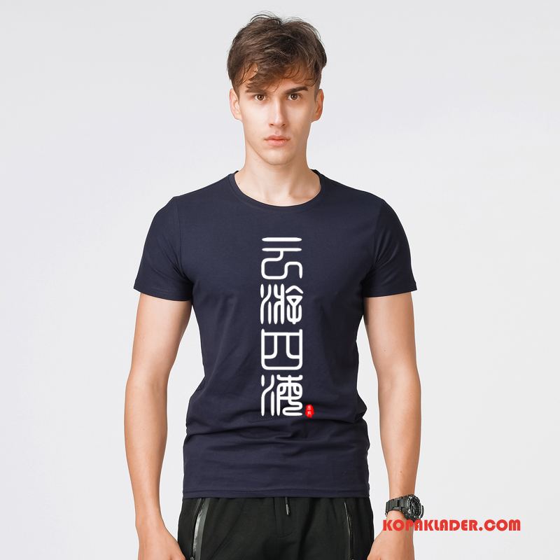 Herr T-shirts Rea Mode Sommar Män Ärm Vår Svart