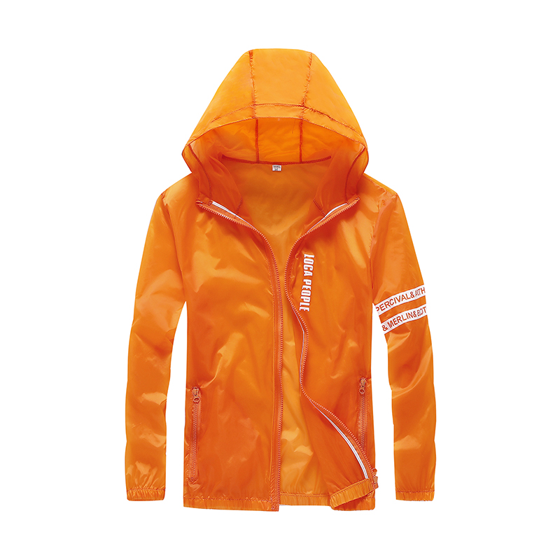 Herr Trenchcoat Billig Läder Solskyddskläder Orange