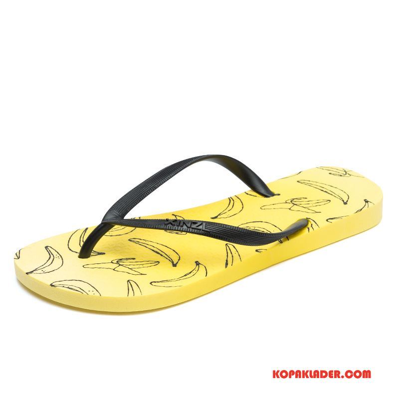 Dam Flip-flops Billig 2018 Skor Flip Flops Stranden Kyla Gul