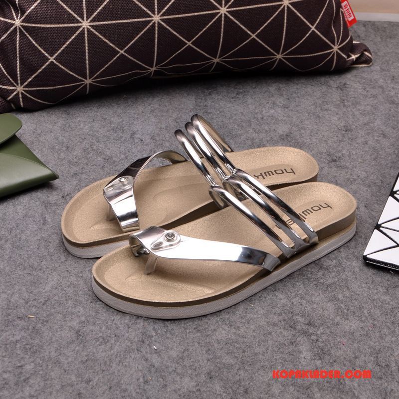 Dam Flip-flops Billigt Sommar British Skor Flip Flops Stranden Guld