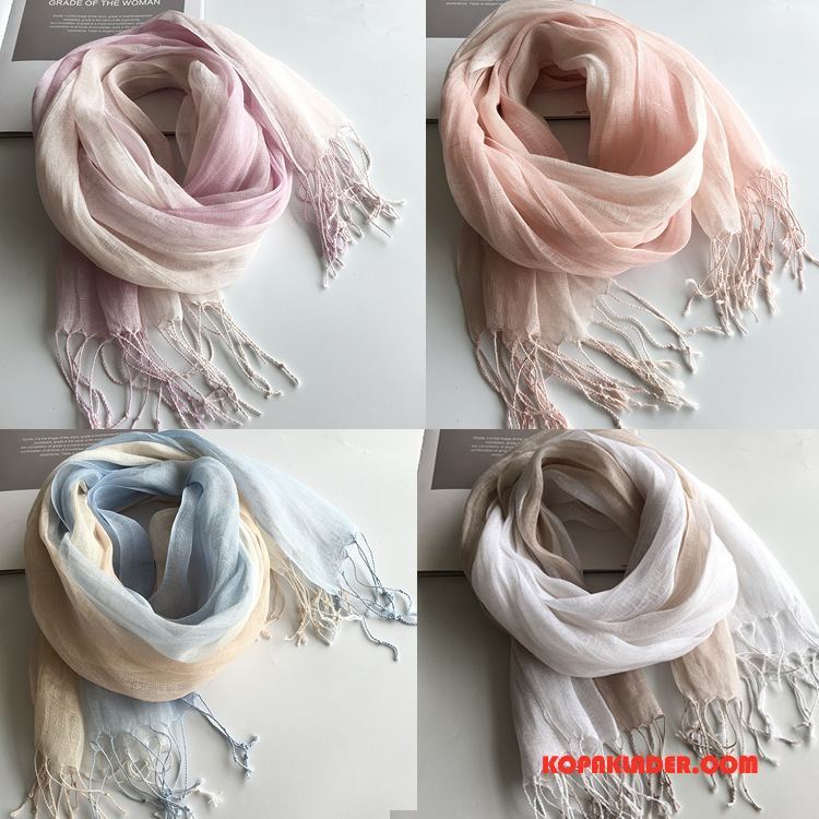 Dam Halsdukar Scarves Till Salu Ren Kyla Linne Sjal Kvinna Gradient Multicolor Rosa