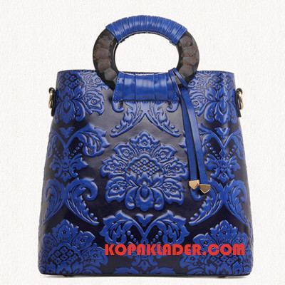 Dam Handväskor Billigt Elegant Ny Mode Etnisk Embossing Blå