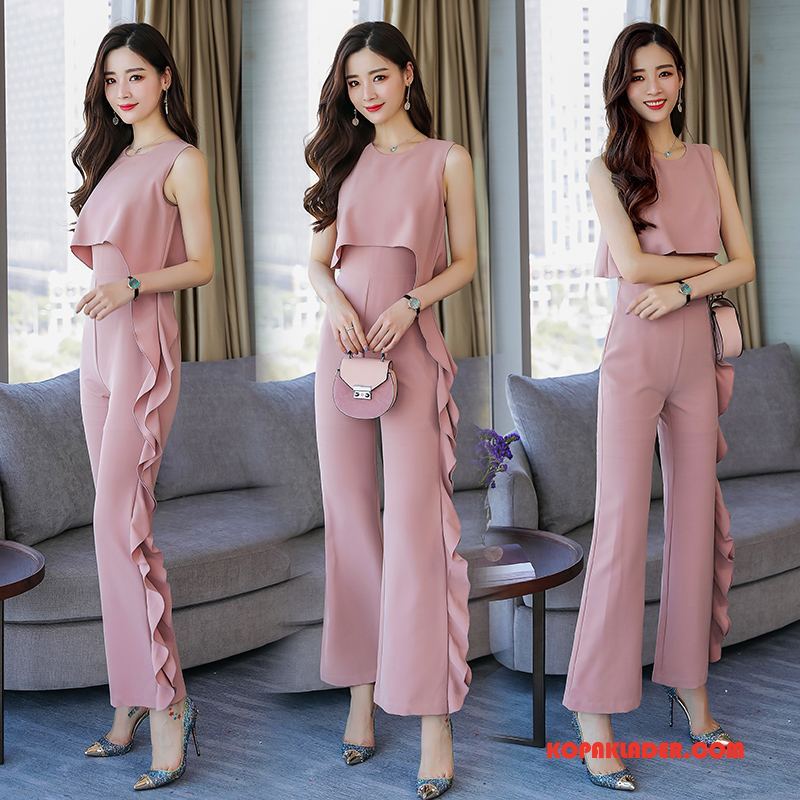 Dam Jumpsuit Till Salu Kyla 2018 Elegant Sommar Trend Rosa