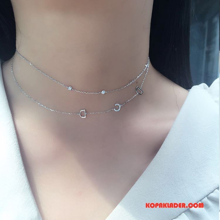 Dam Silver Smycken Billigt Liten Bröstkorg Dubbel Ren Kvinna Accessoar Silver