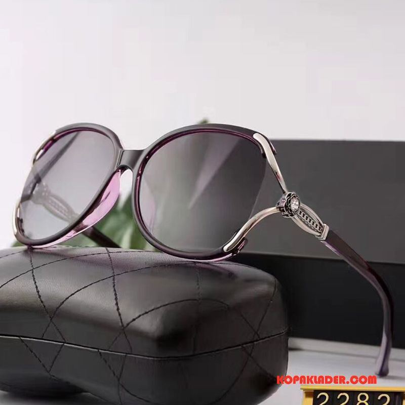 Dam Solglasögon Köpa Köra Bil Mode Blommor Europa Kvinna Purpur