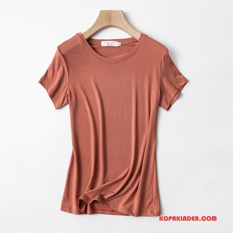 Dam T-shirts Köpa Kortärmad Toppar Vår Bottenskjorta Slim Fit Karamell Till Vit Dam T-shirts Köpa Kortärmad Toppar Vår Bottenskjorta Slim Fit Karamell Till Vit