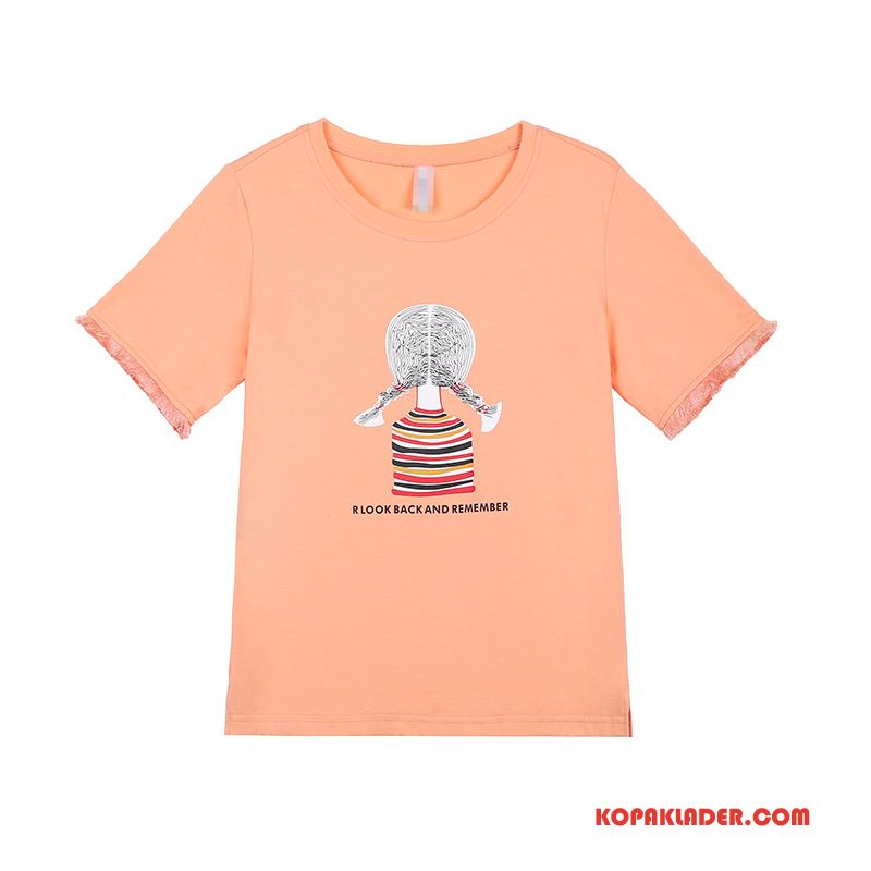 Dam T-shirts Rea Ny Student Gymnasiet Toppar Sommar Orange