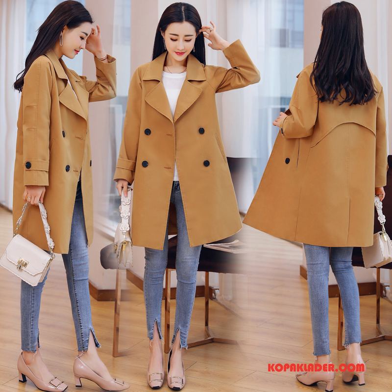 Dam Trenchcoat Billiga Trend Casual Elegant Sy Mode Till Gul