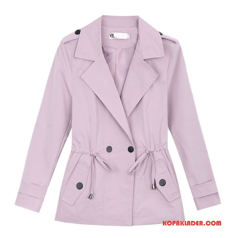 Dam Trenchcoat Online Ny Toppar Elegant Korta Trend Rosa