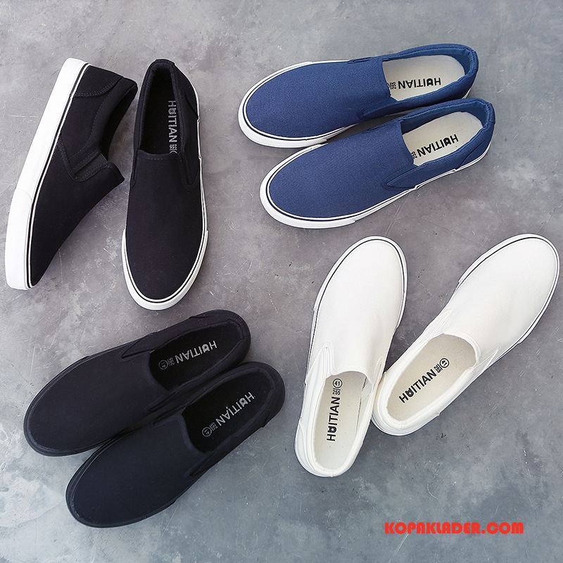 Herr Casual Skor Rea Trend 2018 Kanvas Slip On Tygskor Svart