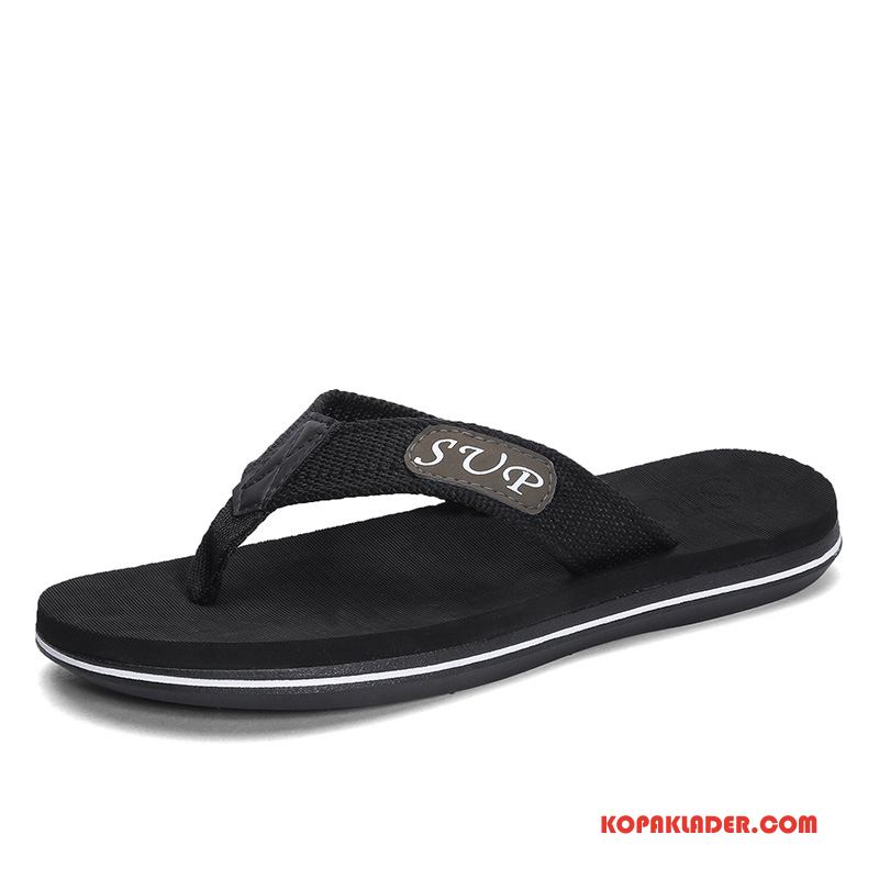 Herr Flip-flops Billigt Trend Stranden Utomhus Sommar Mode Svart