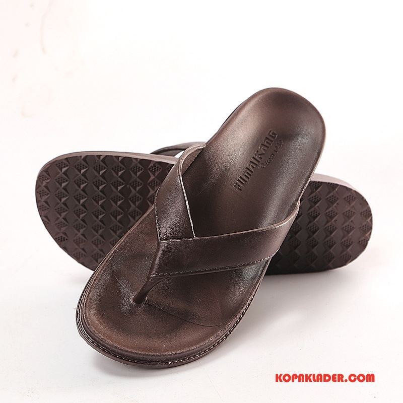 Herr Flip-flops Online Tofflor Glidskydds Stranden Sommar Skor Brun