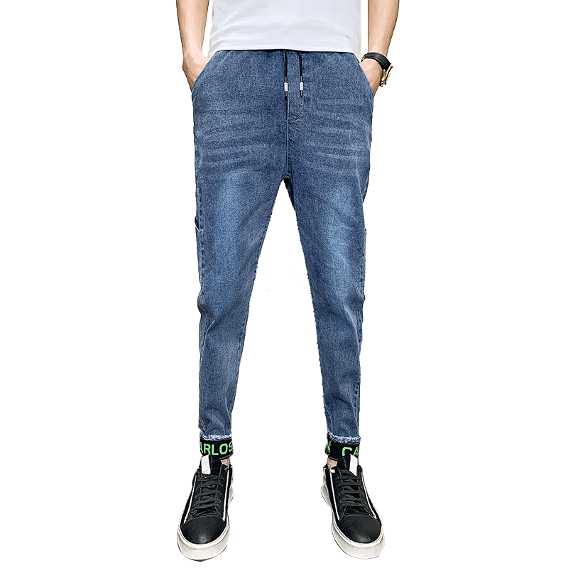 Herr Jeans Billigt Byxor Super Harlan Trend Trend Varumärke Blå