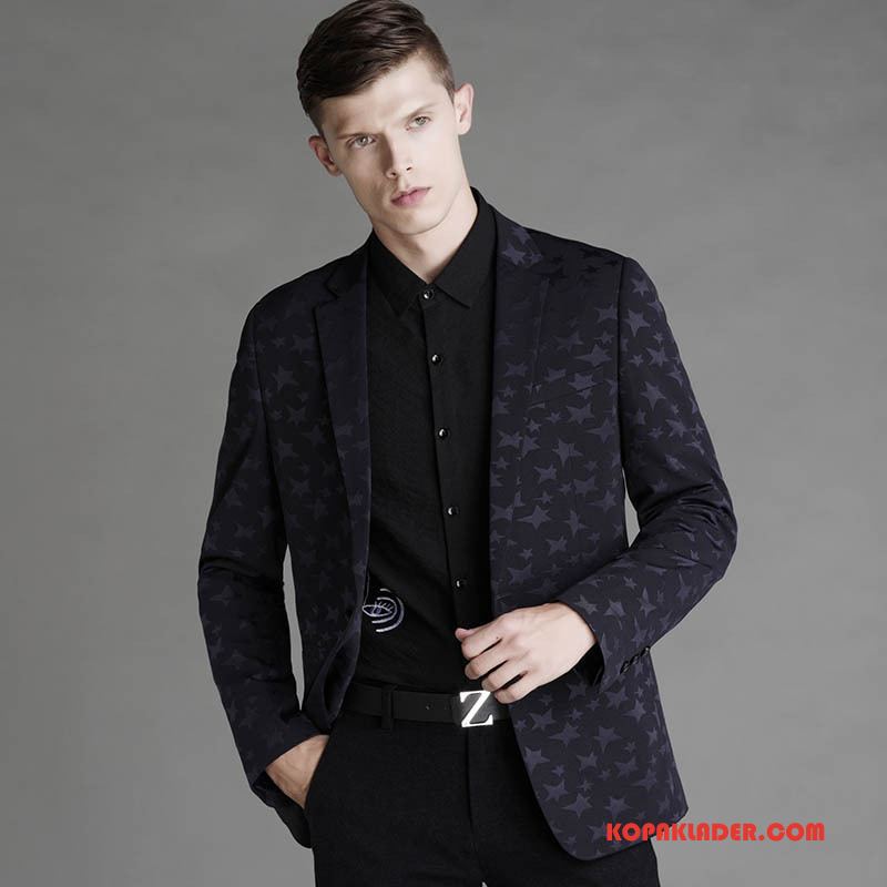 Herr Kostym Rea Mode Trend Blazer Slim Fit Casual Svart