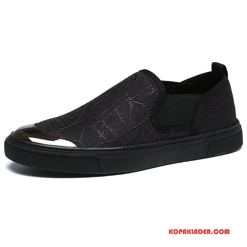 Herr Mockasiner Butik Casual Trend Tygskor Slip On Skateboard Skor Svart