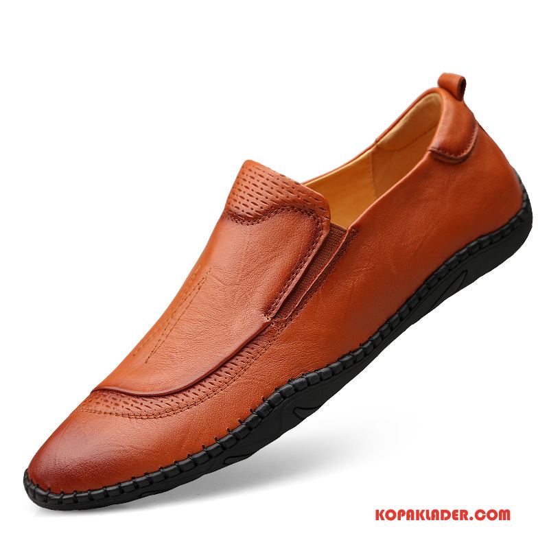 Herr Mockasiner Till Salu Casual Andningsbar Sommar Mjuka Slip On Brun