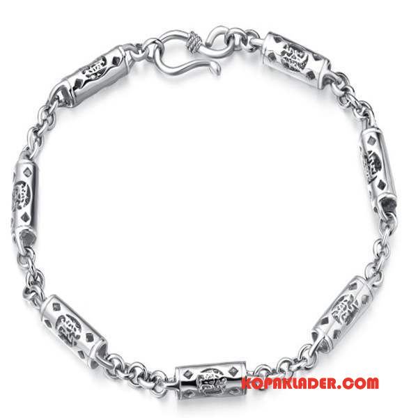 Herr Silver Smycken Online Män Kinesisk Drake Accessoar Armband Guld Silver Vit